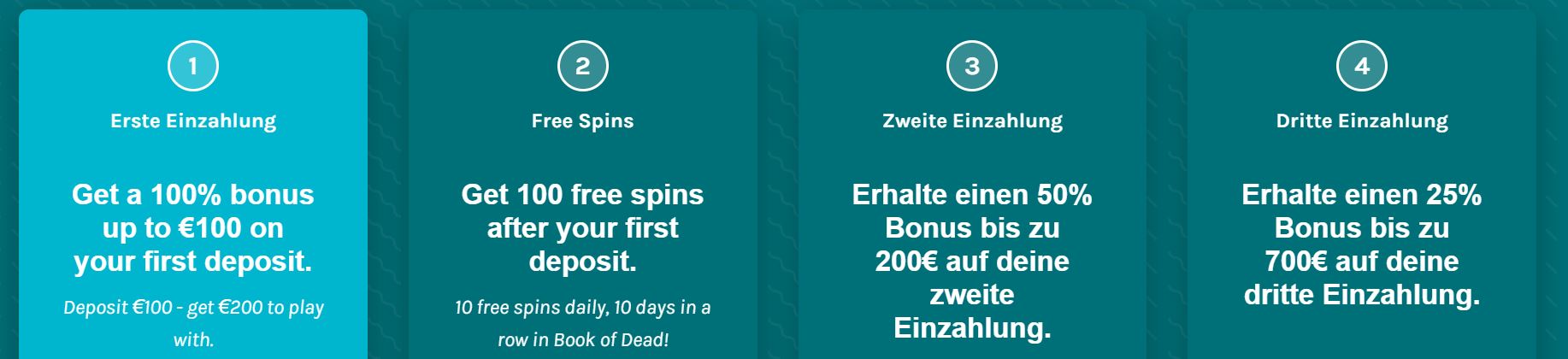 Lucky days €1000 bonus + 100 spins